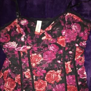 OOh La La Floral Bustier Style Spring Top